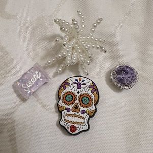 4pc Croc Charms Sugar Skull